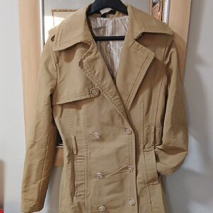 Express Double-Breasted Tan Trench Coat